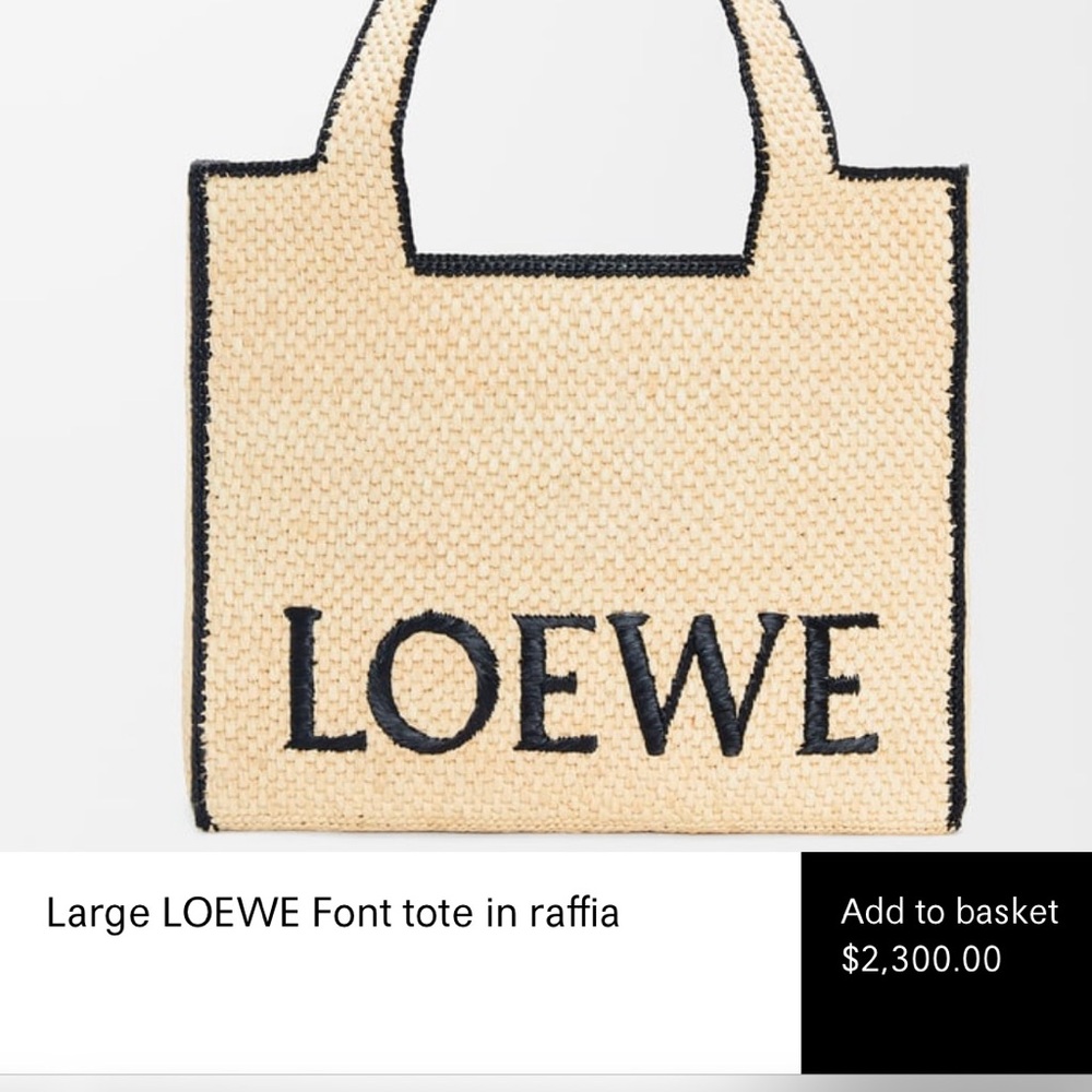 Loewe Beige and Black Woven Tote